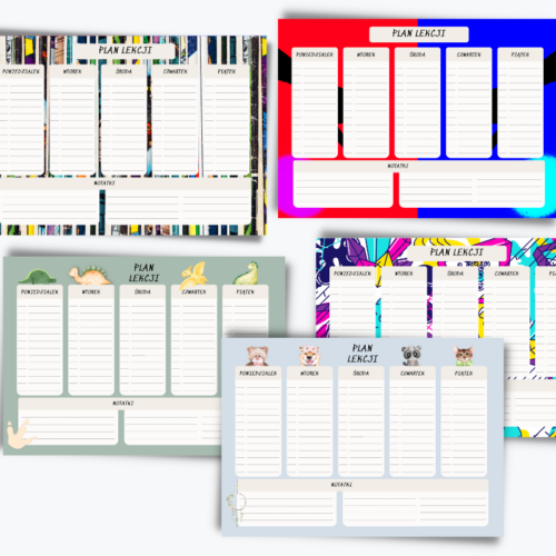 Plan lekcji za darmo do pobrania