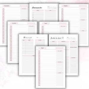 Niedatowany planer Różowy pastel