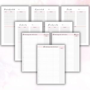 Niedatowany planer Różowy pastel